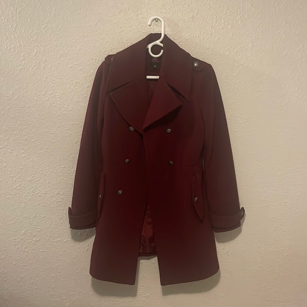 Bebe Maroon Manhattan Coat